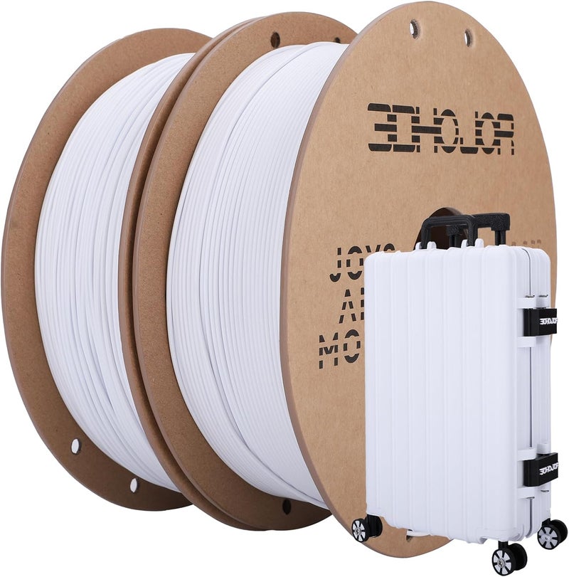 3DHoJor PLA Pro PLA+ Filament 1.75mm 3D Printer Filament Bundle 1kg*2 (4.4lbs) Dimensional Accuracy +/- 0.03 mm-2 Pack Cold White - Image 1